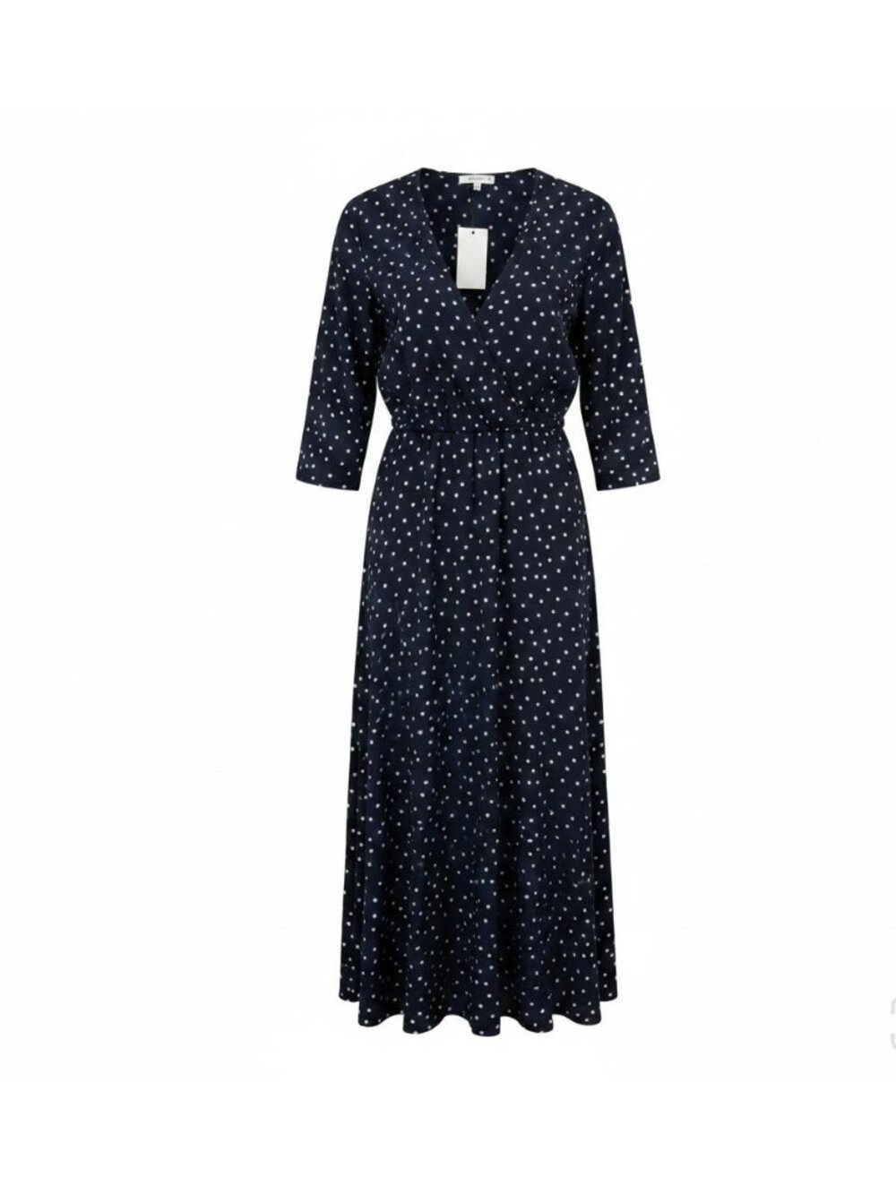 MNG Womens Black Polka Dot Wrap Dress Stylish Lightweight Size M
